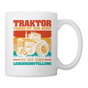 Trecker Landwirt Bauer Traktorfahrer Traktor - Tasse - Weiß - Rechts