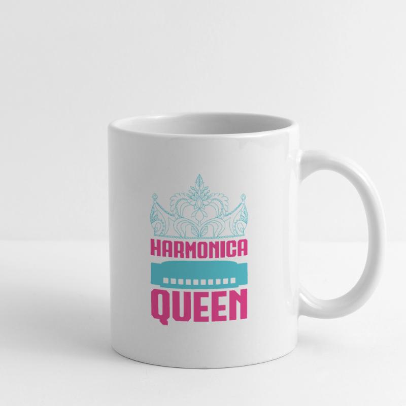 Funny Harmonica Player Queen Harmonica Tasse