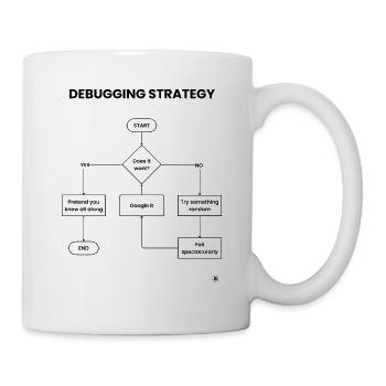 Debugging-Strategie-Flussdiagramm – Funktioniert es Geschenk - Tasse - Weiß - Rechts