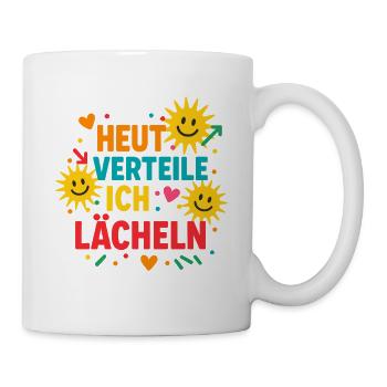 heute verteile ich lächeln, gute laune - Mug - white - Right