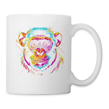 Tête de singe néon dans le style pop art - Mug blanc - blanc - Droite