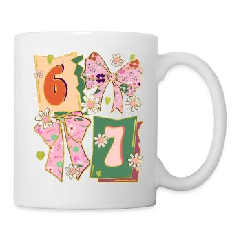 Style nœud Rétro 67 Pink Coquette - Mug blanc - blanc - Droite