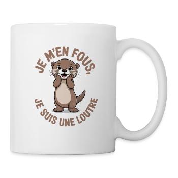 Je m’en fous je suis une loutre drôle - Mug blanc - blanc - Droite