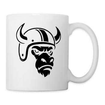 Biker Bull – Racing Spirit & Steel Head - Tasse - Weiß - Rechts
