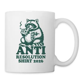 Waschbär | Anti gute Vorsätze 2026 - Tasse - Weiß - Rechts