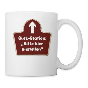 Bütz-Station Karneval Kostüm Ersatz Kölle Alaaf - Tasse - Weiß - Rechts