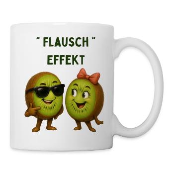 Flauscheffekt Kiwi-Duo - Tasse - Weiß - Rechts