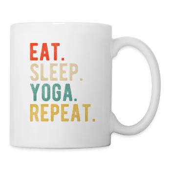 Eat Sleep Yoga Repeat Retro Saying Design - Mug - white - Right