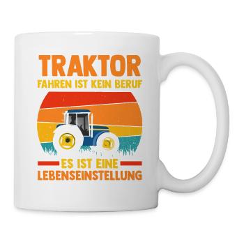 Trecker Landwirt Bauer Traktorfahrer Traktor - Tasse - Weiß - Rechts