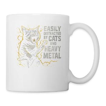 Musique de chat, Heavy Metal Idées de cadeau de chats drôle. - Mug blanc - blanc - Droite