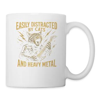 Musique de chat, Heavy Metal Idées de cadeau de chats drôle. - Mug blanc - blanc - Droite