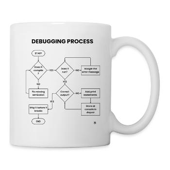Debugging-Prozess – Gift vor den Pausen versenden - Tasse - Weiß - Rechts