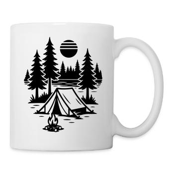 Camping nature sous tente Camping au feu de camp - Mug blanc - blanc - Droite