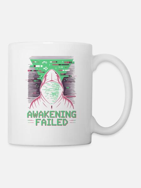 Awakening Failed im Retro-Glitch Look - Tasse - Weiß