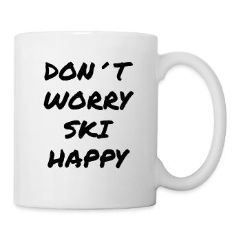 Don't Worry Ski Happy Fun Design - Mug - white - Right