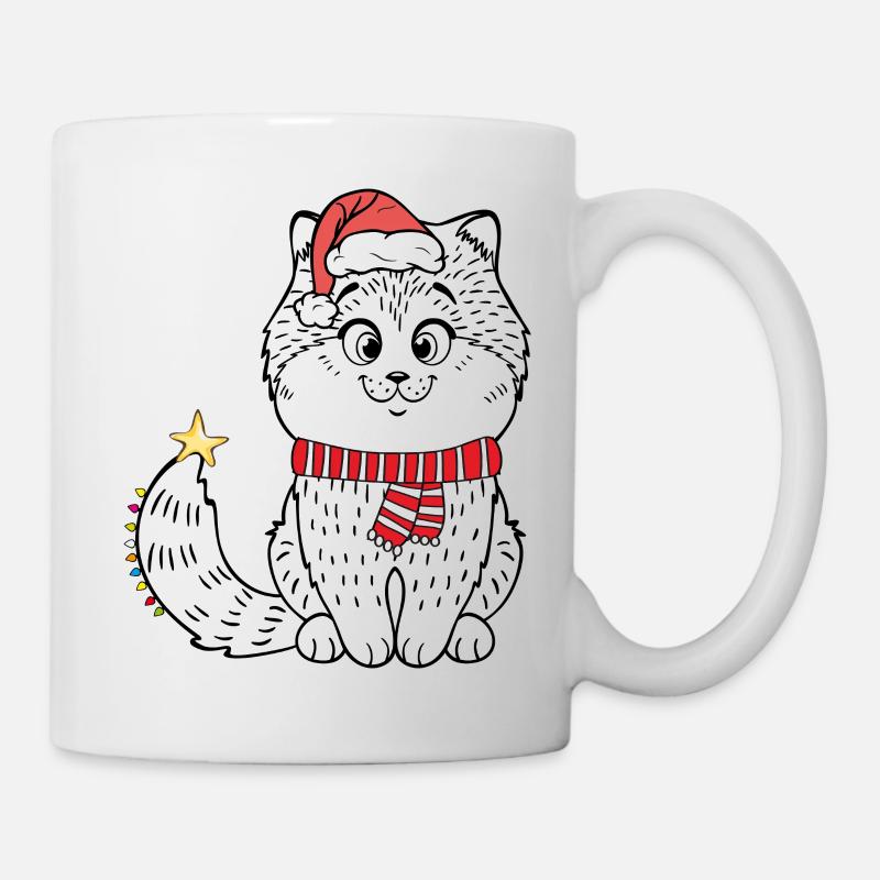 Weihnachten Katze - Tasse - Weiß