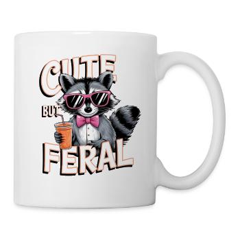 Raton laveur mignon mais sauvage - Mug blanc - blanc - Droite