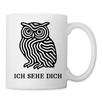 Eule „Ich sehe dich“ – Mystisches Design - Tasse - Weiß - Rechts