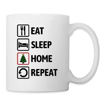Mange, dors à la maison, recommence - Noël à la maison - Mug blanc - blanc - Droite