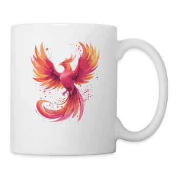 Phoenix in Flammenfarben - Tasse - Weiß - Rechts