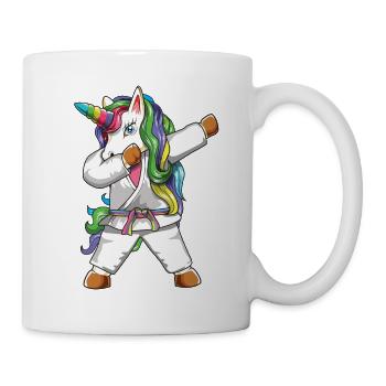 Dabbing Unicorn Karate Judo Master Rainbow Belt - Mug - white - Right