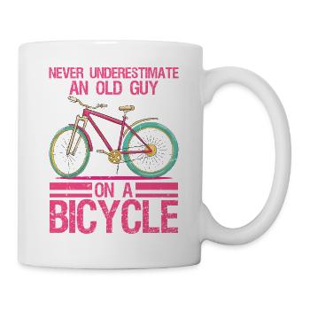 Never Underestimate An Old Guy On A Bicycle - Mug - white - Right