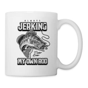Always Jerking My Rod Funny Fishing - Mug - white - Right