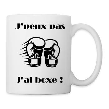 I can't I boxed! – Combat sports humor - Mug - white - Right