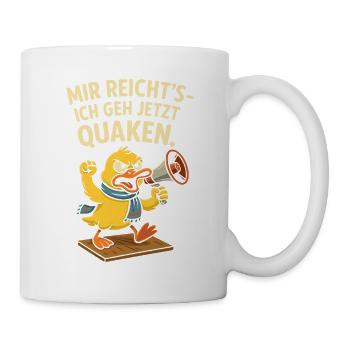 Angry duck with saying "I'm going to croak" - Mug - white - Right