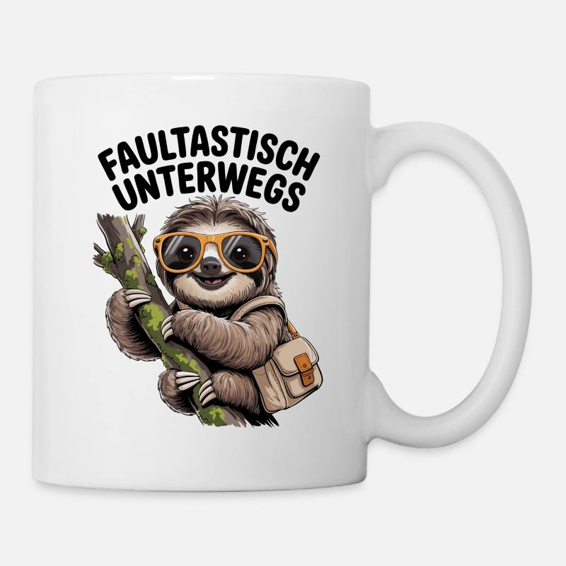 Sloth Design – Sloth on the road - Mug - white