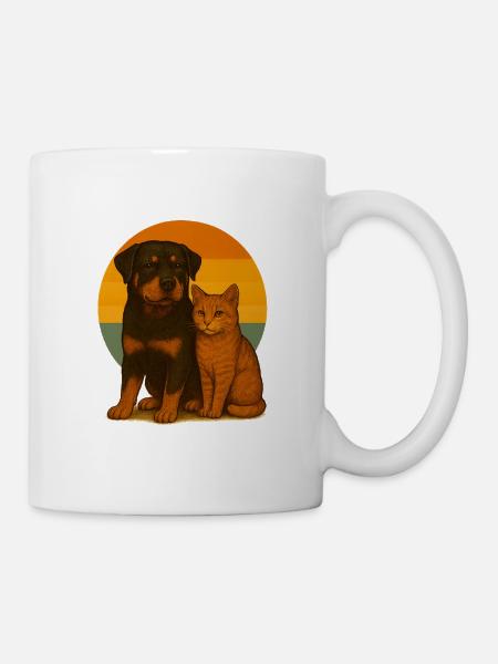 Rottweiler Katze - Tasse - Weiß