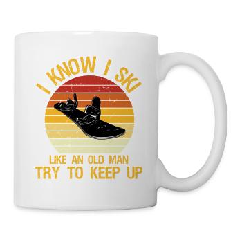 Meilleur art de ski pour grand-père Skieurs nordiques - Mug blanc - blanc - Droite