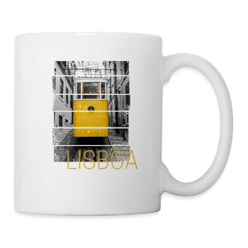 Lisbon Portugal Retro Tram Vintage Souvenir - Mug - white - Right