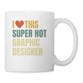 Ich liebe diesen superheißen Grafikdesigner Retro - Tasse - Weiß - Rechts