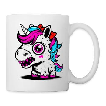 Neon Einhorn - Tasse - Weiß - Rechts