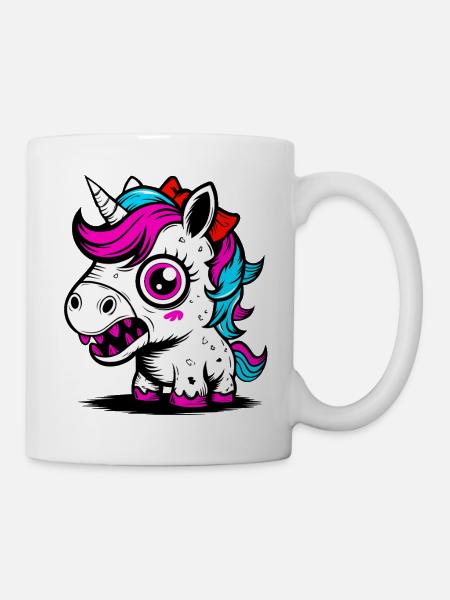 Neon Einhorn - Tasse - Weiß