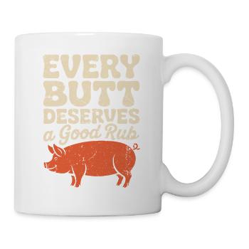 Funny BBQ Art for Men Women Grilling Meat  - Mug - white - Right