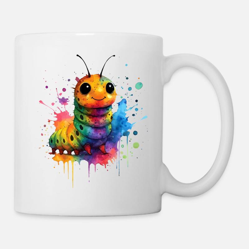 Raupe Schmetterling - Tasse - Weiß