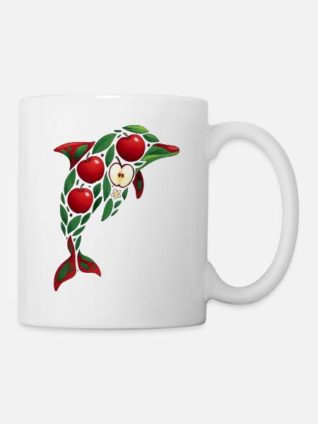 Delfin Apfel - Tasse - Weiß