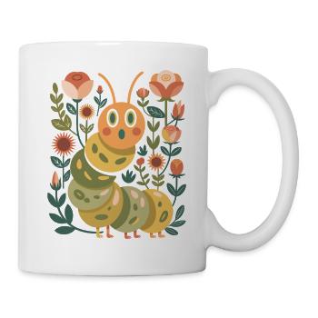 Raupe im Blumengarten - Tasse - Weiß - Rechts