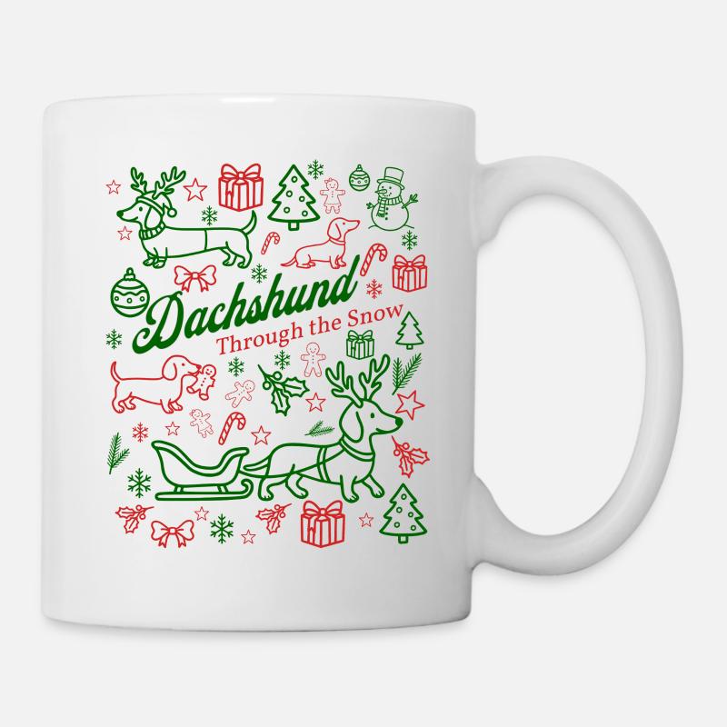 Dachshund Through the Snow Festive - Tasse - Weiß