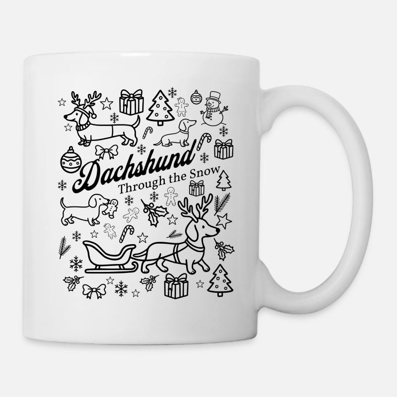Conception de la neige teckel - Mug blanc - blanc