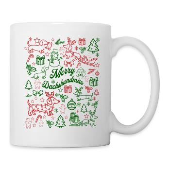 Frohe Dackelweihnacht - Tasse - Weiß - Rechts