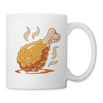Knuspriges Hähnchenbein Cartoon - Tasse - Weiß - Rechts