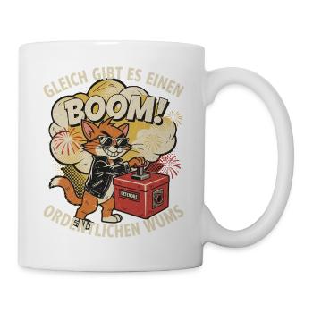 2026 Silvester Katze Lustiger Spruch Neujahr - Tasse - Weiß - Rechts