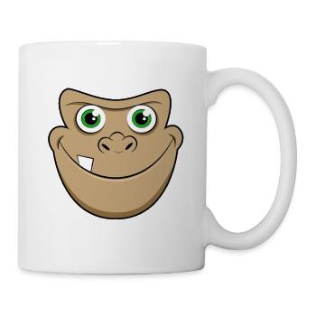 Süßes Cartoon-Bigfoot-Gesicht Lustiges Sasquatch-Geschenk - Tasse - Weiß - Rechts