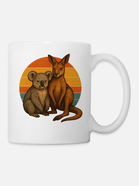 Koala und Känguru - Tasse - Weiß