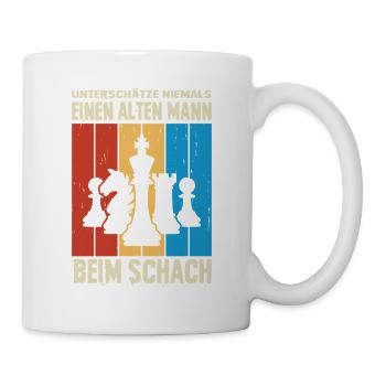Schachspieler Geschenke Schach Zubehör Schachbrett - Tasse - Weiß - Rechts