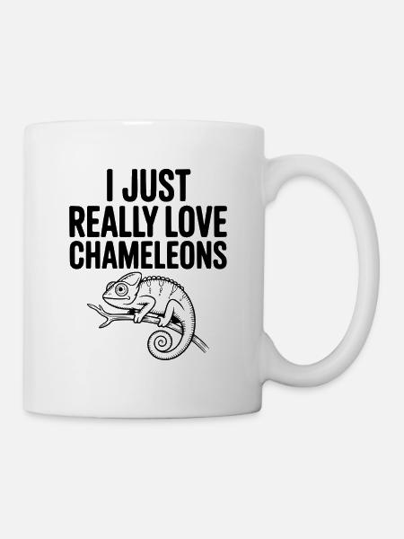 Ich liebe Chamäleons einfach. - Tasse - Weiß