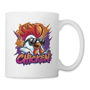 Poulet cool avec lunettes de soleil coloré - Mug blanc - blanc - Droite
